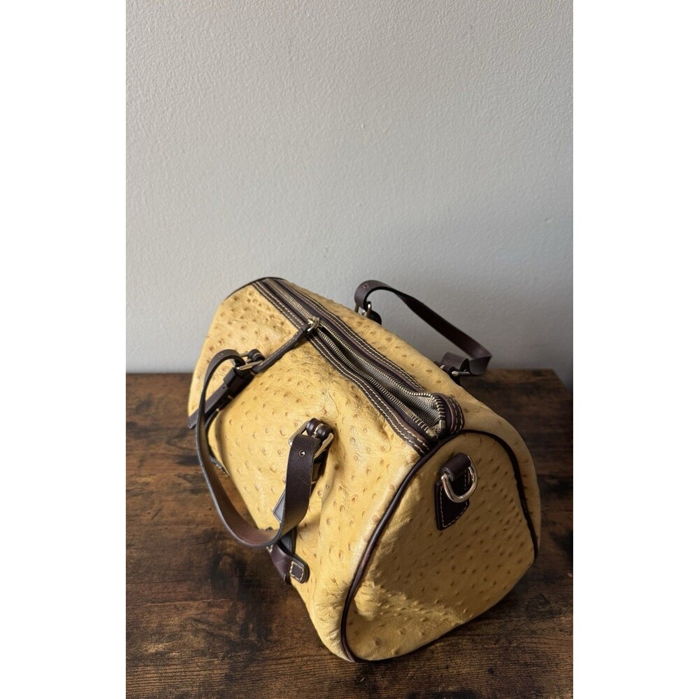 Dooney & Bourke 1975 Ostrich Leather -Yellow Handbag/Purse - Picture 3 of 9